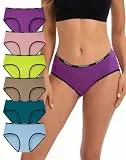 INNERSY Baumwoll Unterwäsche Damen Stretch Sport Unterhose Set Atmungsaktive Slips Mehrpack 6 (M, Sportliches Mehrfarben)