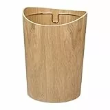 Relaxdays Papierkorb, 9 l Volumen, in Holzoptik, HxD: 30 x 23 cm, Metallring für Mülltüte, runder Abfalleimer, Hellbraun