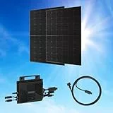 Balkonkraftwerk 900Watt mit 800W WiFI Wechselrichter und 2 x 450 W Bifazial, FullBlack Modulen mit TopCon Zellentechnologie.