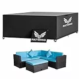 PATWING Gartenmöbel Abdeckung,600D Oxford Gewebe Abdeckhauben für Möbelsets,asserdicht,Winddicht,UV-Beständiges Abdeckung Gartenmöbel Winterfest für Sitzgruppe Gartentisc (270x180x89cm)