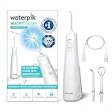 Waterpik Pulse Munddusche kabellos, Professionelle 99,9% Plaque Entfernung, 2x Intensitätsmodi, Zahnzwischenraumreiniger, 45 Sekunden Wassertankkapazität, 2x Aufsätze enthalten, weiß