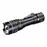 Hama LED Taschenlampe Professional (fokussierbar, mit Clip, 3 Lichtmodi, gummiert, ideal für Outdoor, Werkstatt, Kfz, Camping, inkl. AA Batterie, 100 Lumen) schwarz