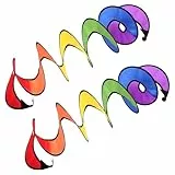 TNSLAND 2PCS Windspiel Spirale, Buntes Windspiel, UV-beständiges und Wetterfestes Windspiel Outdoor Deko, Windfahne Camping Zubehör, Spirale Windmühle für draußen, für Garten, Feiertagsschmuck