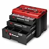 Original Einhell E-Case Schubladenkoffer (Einhell E-Case System, 41,5 x 25 x 28 cm, max. 60 kg Nutzlast, 2x 5,5 cm hohe Schubladen, 1x 12,5 cm hohe Schublade, Tragegriff)
