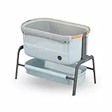 Maxi-Cosi Iora Beistellbett Baby, Faltbares Co-Sleeper, 0–6 Monate, max. 9 kg, 4 Neigungs- und 5 Höhenstufen, Leichtes Schieben, Bequeme Matratze, Großer Korb, Leicht zu Tragen, Essential Grey