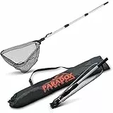 Paradox Fishing Angel-Kescher gummiert 2,1m | klappbar | Stabiler Unterfangkescher Allround | Teleskop | Kescher Angeln gummiert | Fischschonend