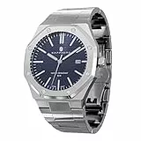 SAPPHERO Uhren Herren Quarzwerk Silber Edelstahl Armband 30M Wasserdicht Datum Kalender Schwarz Blau Herrenuhren Armbanduhr Geschenke für Männer