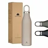 Groenenberg Trinkflasche Edelstahl 500ml oder 750ml | 100% Auslaufsicher | Thermosflasche Kohlensäure geeignet | Isolierflasche Trinkflasche Sport