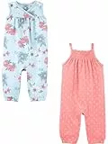 Simple Joys by Carter's Baby-Mädchen 2-Pack Fashion Jumpsuits Modischer Overall im 2er-Pack, Rosa/Floral, 0 Monate
