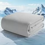Autsel Kühldecke & Sommerdecke 200x220cm – Q-Max 0,4, selbstkühlend, leicht & atmungsaktiv, hautfreundlich, gegen Nachtschweiß & Hitzewallungen, waschbare Reisedecke für heiße Nächte, Grau
