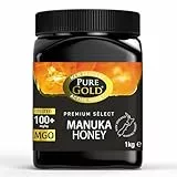 Pure Gold Manuka Honig 100+ MGO zertifiziert, Premium Neuseeland Manuka Honey 1kg