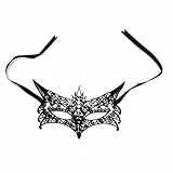 Oblique Unique® Venezianische Gesichts Augen Maske für Damen Schwarz - Elegante Spitzenmaske für Maskenball Halloween Karneval Kostümball - Augenmaske Ballmaske wählbar - Model 11