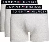 Tommy Hilfiger Herren 3er Pack Boxershorts Trunks Baumwolle mit Stretch, Grau (Grey Htr/Grey Htr/Grey Htr), M