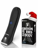 VIKICON Elektrischer Balls Trimmer, Intimrasierer für Männer, Wasserdichte Nasse/Trockene Eier und Body Groomer, Hoden-Rasierer mit LED-Beleuchtung, Haarschneidemaschine Profi,Foil, Aufladbar, Schwarz