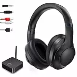 LETSACTIV Kabellose Kopfhörer für Fernseher, Over-Ear kabellose 196ft Wireless-Reichweite,unterstützen Optical, AUX, RCA und USB,40 Stunden Audio-Wiedergabezei, hohe Lautstärke, Hi-Fi Audio