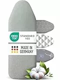 arteneur - Made in Germany Bügelbrettbezug 120x40 | Hitzereflektierend | Gummizug | OEKOTEX100 | 5 Größen | Polsterung | Bügelbrettbezug für Dampfbügeleisen | Bügeltischbezug M Silber