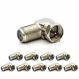 10x PremiumX F-Stecker F-Kupplung 90° Winkel Verbinder SAT-Adapter