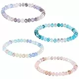Daelesr 4pcs Damen Kristall Perlen Armband, Mehrschichtiges Steine Armband, Boho Modeschmuck, Freundschafts/Partner Armbänder, Beste Freundin Geschenk