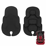 Universelle Babyschale Sitzauflage & Kopfstütze - Wendbare Matte Sitzverkleinerer für Babyschale, Kinderwagen, Hochstuhl, Autositz - Atmungsaktive Sitzverkleinerer Einlage für Neugeborene (Schwarz)