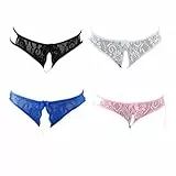 KHUFUZI Frauen sexy Unterwäsche Unterwäsche Spitze Tangas Höschen Niedliche G-Strings Kurzes Geschenk für Freundin (4 Farben Pack)…