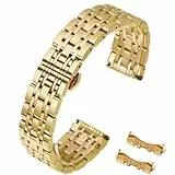HEYOZURY Edelstahl Uhrenarmbänder Metall uhrarmband mit Geraden und Gebogenen Ende 12mm 14mm 16mm 18mm 19mm 20mm 21mm 22mm Metal Ersatzband Armbänder Edelstahlarmband für Uhr für Herren/Damen