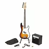 Rockjam RJBG01-SK-SB Bass Gitarre Super-Kit mit Gitarrenverstärker Gitarren-Gitarren-Gitarre und Accessoires Sunburst