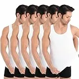 UNDEREA Unterhemd Herren – 100% Baumwolle Feinripp, atmungsaktiv & weich | Tank Top Herren | 3er/5er Pack (XL, Weiss)