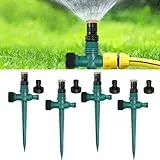 4 Stück Rasensprenger 360° Drehbarer Gartensprenger, Multifunktion Garten Sprinkler, Wassersprenger Einstellbar Automatische, Einstellbarer Wassersprinkler, Sprinkler für Garten Rasenbewässerung