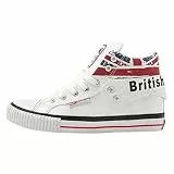British Knights Herren ROCO Hohe Sneaker, Weiß White Union Jack 1, 42 EU