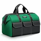 WINHUNT Werkzeugtasche 44 x 25 x 29 cm, aus 1680D Polyester, mit 6 Mehrfachtaschen, ideal für Heimwerker und HandwerkerHandwerker Grün (17 Zoll)