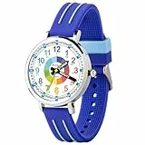 Kiddus Lernuhr für Kinder, Analoge Armbanduhr für Jungen und Mädchen ab 5 Jahren, 3ATM und 5ATM, Erste Uhr mit Stunden und Minuten, Lernspielzeug Geschenk für Kinder