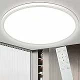 Bowfar LED Deckenleuchte, 36W Rund Deckenlampe Flach mit Fernbedienung Dimmbar 3000K-6500K, Modern Küchenlampe Ultra Dünn 2.5CM Schlafzimmer Lampe für Wohnzimmer Kinderzimmer Badezimmer Keller Ø39cm