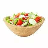 Relaxdays Salatschüssel, Bambus, oval, HxBxT: 12 x 29 x 27,5 cm, Servierschüssel für Salat, Snacks, Obstschale, Natur