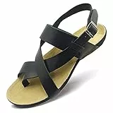 Harssidanzar Herren Leder Sandalen GM202 Schwarz Größe 45