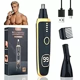Beanify LED Nasenhaartrimmer für Herren und Damen, 2-in-1 Wiederaufladbarer Augenbrauen- & Ohrhaartrimmer, Nasenhaarschneider mit USB-C, IPX7 Wasserdicht, Schmerzfrei & Tragbar (Schwarz)