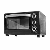 Cecotec Tischofen Bake&Toast 2300 Black, 23 L, Leistung 1500 W, bis zu 230ºC, 3 Heizmodi: Grill, Unterhitze und kombiniert, Doppeltür aus Glas, Timer 60 Minuten, Krümelschublade.