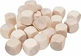25 Stück - Gico Blankowürfel Holzwürfel blanko 16 mm Kantenlänge Natur 5964