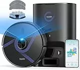 Vyzzle Saugroboter mit Wischfunktion 6000 Pa, Saugroboter mit Absaugstation 3.5L, Staubsauger Roboter für Tierhaare Teppich Böden, APP Steuerung, Alexa & Google Assistant Sprachsteuerung (Schwarz)