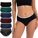 INNERSY Unterhosen Damen Baumwolle Slips Mehrpack Hipster Unterwäsche Set 6er Pack (L, Dunkle)