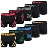 L&K 10er Pack Herren Retroshorts Boxershorts Men Mikrofaser in 10 verschiedenen Modelle 1209 BL S/M