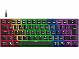 Speedlink Atmos - mechanische RGB Gaming Tastatur 60%, kabelgebunden, Brown Switches, robuste Stahlplatte, USB-C Kabel abnehmbar, Hintergrundbeleuchtet, Deutsches Layout QWERTZ, schwarz