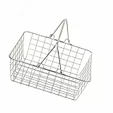 Milageto Einkaufskorb, Metall Aufbewahrungskorb mit Griff, handgehalten Einkaufskorb, Supermarkt-Organizer Obstkorb für Einkaufen, Picknick, Outdoor Trips, Einkaufen Außen, Küche
