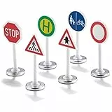 siku 0857, Verkehrszeichen-Set, 6-teilig, Metall/Kunststoff, Multicolor, Einfache Integration in siku-Spielwelten