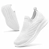 Littleplum Damen Sneaker Atmungsaktiv Turnschuhe Leicht Laufschuhe Sportschuhe Damen Schuhe,Weiß,42 EU