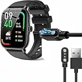 Kompatibel mit LLKBOHA Smart Watch 4,7 cm Ladegerät, Blueshaweu 2-poliges magnetisches USB-Ersatzladegerät, kompatibel mit LLKBOHA P72 Smart Watch 4,7 cm/Horsdo P72 Smartwatch (schwarz)