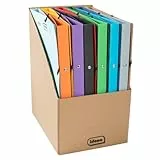 Idena 11097 - Eco Ringbücher aus Karton in DIN A4, 12 farbige Ordner mit 20 mm Rückenbreite und 2-Ring-Mechanik, Gummizug über Eck