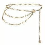 WLLHYF Gold Taille Kette Gürtel Mode mehrschichtige Bauchkette Party Körperschmuck Verstellbare Taillenbänder Körper Dekoration Taillenkette für Frauen und Mädchen
