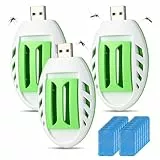 3 Stück Mückenstecker, Tragbarer USB Elektrische Mückenschutz Killer, Insektenvernichter Elektrisch mit 120 Mückenschutztabletten, Steckdosen-Mückenschutz für Wandern Outdoor Sommer Zuhause