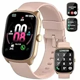 Smartwatch Herren Damen, 1,95' HD Gebogener Bildschirm Smart Watch, mit Bluetooth Anrufe, Pulsmesser Schlafmonitor, 112+ Sportmodi Fitnessuhr, IP68 Wasserdicht Schrittzähler für Android iOS, Rosa