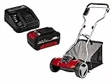 Einhell Akku-Rasenmäher GE-HM 18/38 Li Power X-Change (Li-Ion, 18 V, 38 cm Schnittbreite, 4-stufige Schnitthöhenverstellung, Mähspindel mit 5 Stahlmessern, inkl. 4,0 Ah Akku und Ladegerät)